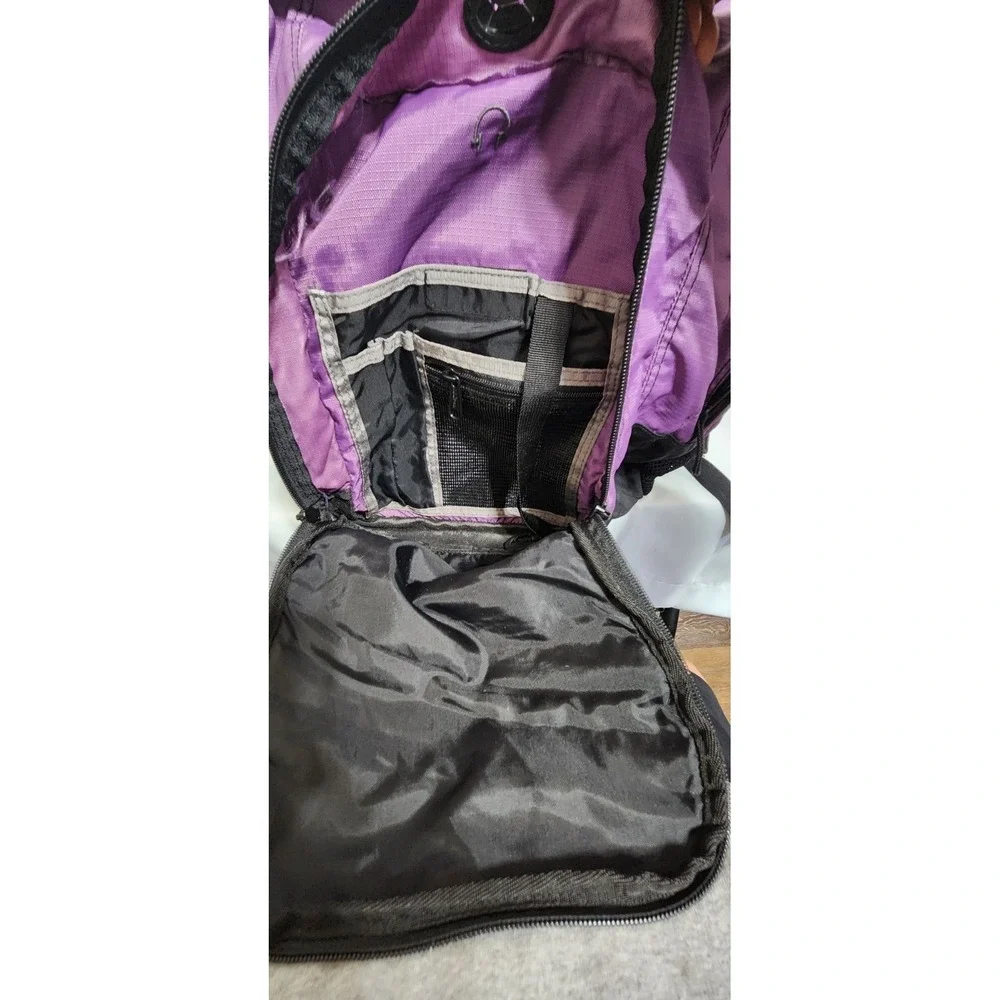 LL‎ Bean Super Deluxe Backpack Purple Embroidered EUC